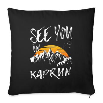 Kaprun Skiing Mountain Snowboarding Austria - Sofa pillowcase 17,3'' x 17,3'' (45 x 45 cm) - black - Front