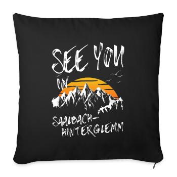 Saalbach-Hinterglemm Ski Snowboarding Austria - Sofa pillowcase 17,3'' x 17,3'' (45 x 45 cm) - black - Front
