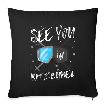 Kitzbühel Skiing Tyrol Snowboarding Austria - Sofa pillowcase 17,3'' x 17,3'' (45 x 45 cm) - black - Front