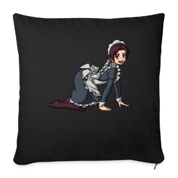 Femboy Maid Anime Boy Aesthetic Crossdressing - Sofa pillowcase 17,3'' x 17,3'' (45 x 45 cm) - black - Front