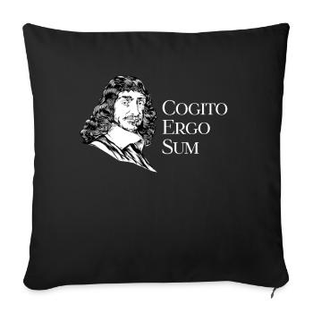 Cogito Ergo Sum - Latin saying by Descartes - Sofa pillowcase 17,3'' x 17,3'' (45 x 45 cm) - black - Front