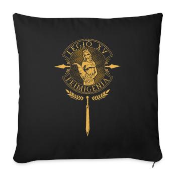 Legio XV Primigenia - Légion romaine - Housse de coussin décorative 45 x 45 cm - noir - Devant