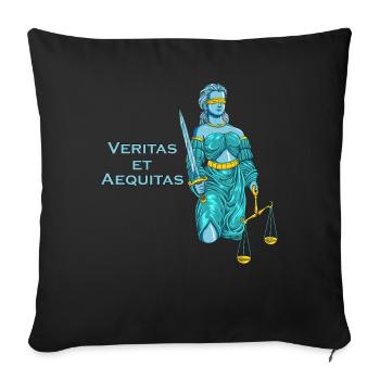 Veritas et Aequitas - Goddess Justitia - Sofa pillowcase 17,3'' x 17,3'' (45 x 45 cm) - black - Front