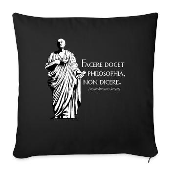 Latin - Facere docet philosophia non dicere - Sofa pillowcase 17,3'' x 17,3'' (45 x 45 cm) - black - Front
