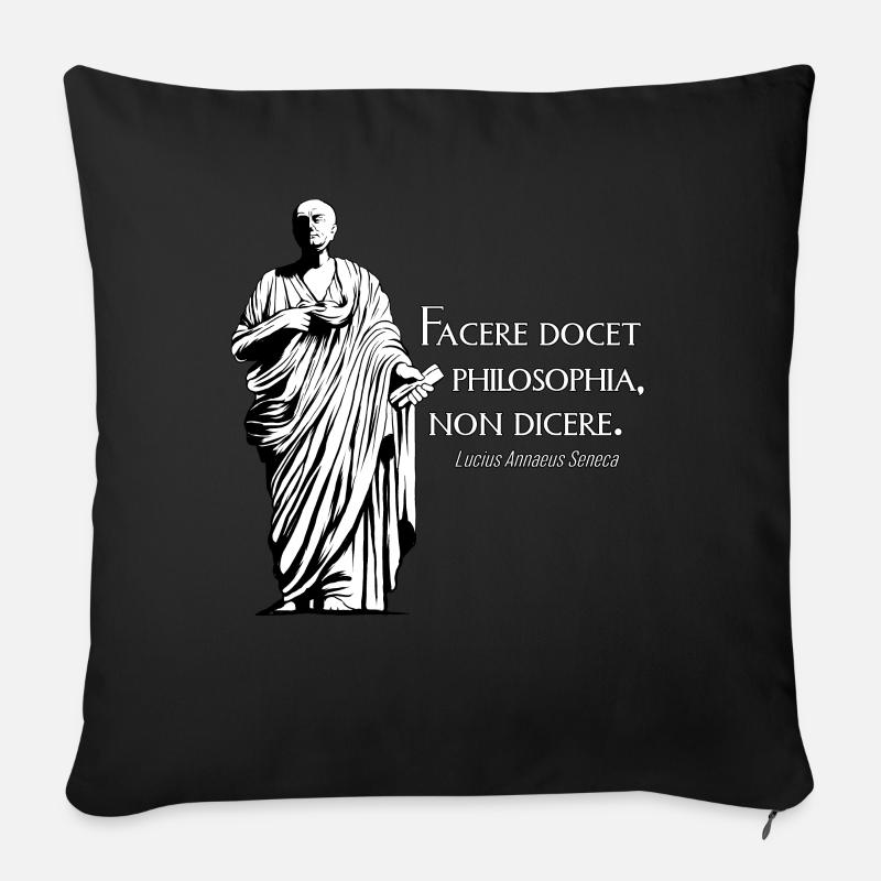 Latein - Facere docet philosophia non dicere - Sofakissenbezug 45 x 45 cm - Schwarz