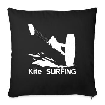 Kite Surfing Water Sports Surfing Kites - Sofa pillowcase 17,3'' x 17,3'' (45 x 45 cm) - black - Front