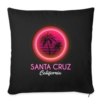 Santa Cruz California Sunset 70s 80s - Sofa pillowcase 17,3'' x 17,3'' (45 x 45 cm) - black - Front
