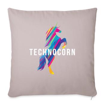 Technocorn Repeat Festival Musique EDM - Housse de coussin décorative 45 x 45 cm - taupe clair - Devant