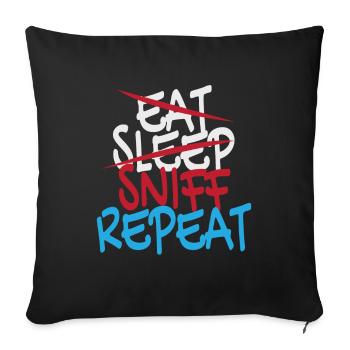Eat Sleep Sniff Repeat Festival EDM Rave - Sofa pillowcase 17,3'' x 17,3'' (45 x 45 cm) - black - Front