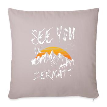 Zermatt Snowboard Randonnée et ski - Housse de coussin décorative 45 x 45 cm - taupe clair - Devant