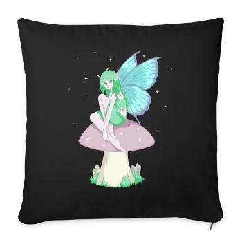 Fairycore Aesthetic Anime Elf Fee Grunge Faecore - Sofakissenbezug 45 x 45 cm - Schwarz - Vorne