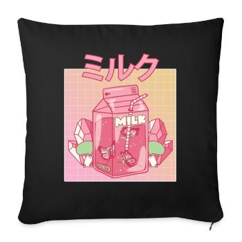 Fairycore Aesthetic Fee Japanischer Milchkarton - Sofakissenbezug 45 x 45 cm - Schwarz - Vorne