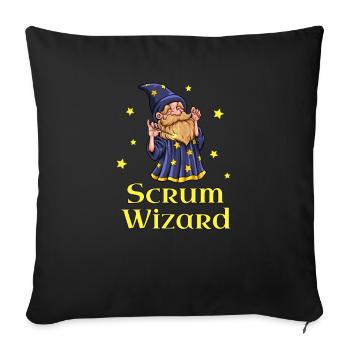 Scrum Wizard - Scrum Master - Sofakissenbezug 45 x 45 cm - Schwarz - Vorne