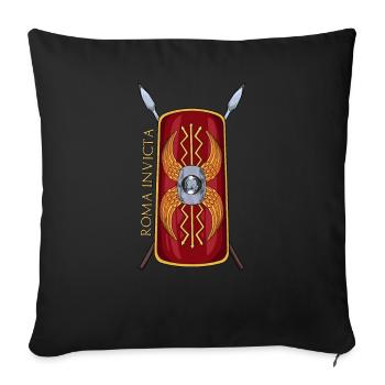 Bouclier romain Scutum avec lances - Roma Invicta - Housse de coussin décorative 45 x 45 cm - noir - Devant