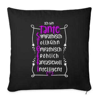 Steffi - beste Tante - Sofakissenbezug 45 x 45 cm - Schwarz - Vorne