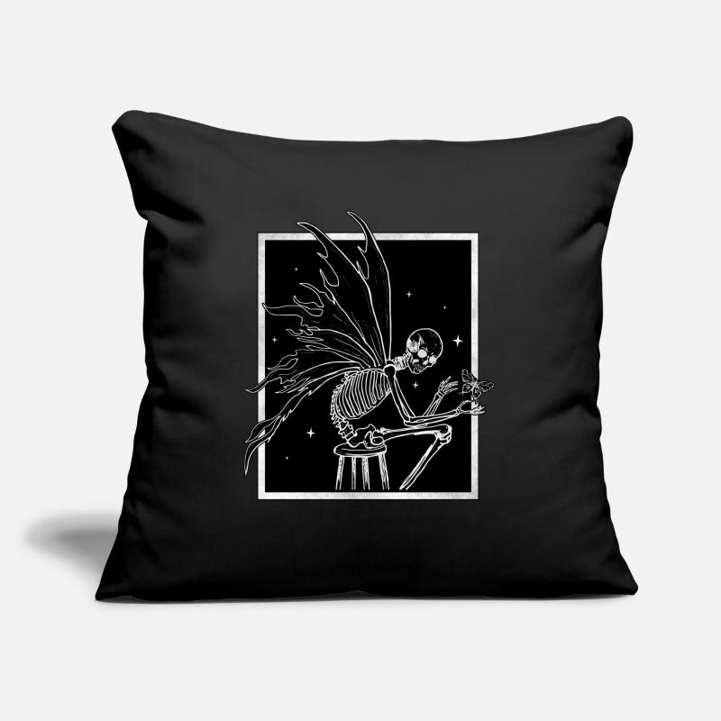 Fairycore Esthétique Squelette Fée Grunge Goth Housse de coussin décorative 45 x 45 cm