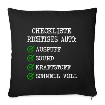 Anti Elektroauto gegen E-Auto mit Strom - Sofakissenbezug 45 x 45 cm - Schwarz - Vorne