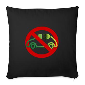 Anti voiture électrique contre voiture électrique avec électricité - Housse de coussin décorative 45 x 45 cm - noir - Devant