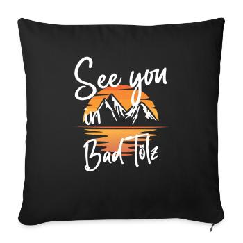 Bad Tölz Skiing Mountain Snowboarding - Sofa pillowcase 17,3'' x 17,3'' (45 x 45 cm) - black - Front