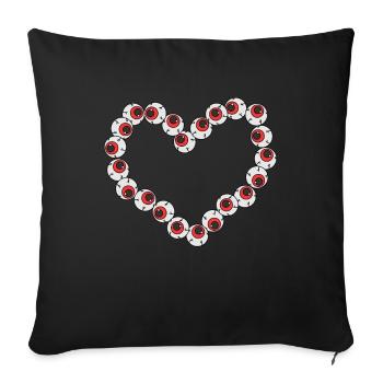 Weirdcore Aesthetic Strange Heart from Eyeballs Odd - Sofa pillowcase 17,3'' x 17,3'' (45 x 45 cm) - black - Front