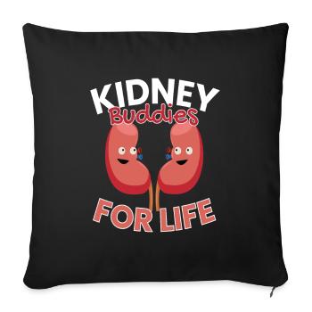 Kidney Buddies For Life Kidney Donations - Sofa pillowcase 17,3'' x 17,3'' (45 x 45 cm) - black - Front