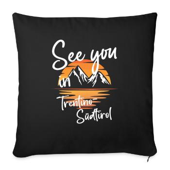 Trentin-Haut-Adige Ski et randonnée en Italie - Housse de coussin décorative 45 x 45 cm - noir - Devant