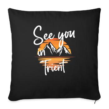 Trient Snowboarden Wandern und Ski fahren - Sofakissenbezug 45 x 45 cm - Schwarz - Vorne