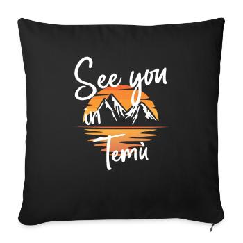 Temù Snowboarding Hiking and skiing - Sofa pillowcase 17,3'' x 17,3'' (45 x 45 cm) - black - Front
