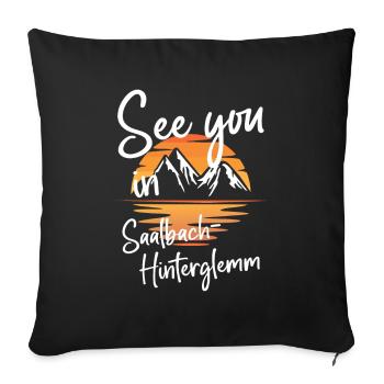 Saalbach-Hinterglemm Ski Snowboarding Austria - Sofa pillowcase 17,3'' x 17,3'' (45 x 45 cm) - black - Front