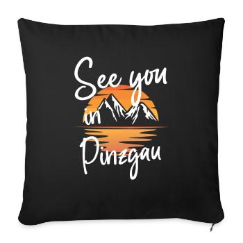Pinzgau Skiing Mountain Snowboarding Austria - Sofa pillowcase 17,3'' x 17,3'' (45 x 45 cm) - black - Front