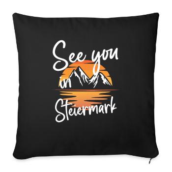 Styria Skiing Mountain Snowboarding Austria - Sofa pillowcase 17,3'' x 17,3'' (45 x 45 cm) - black - Front