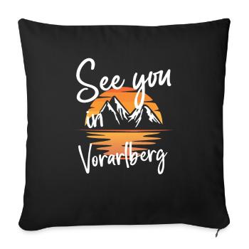 Vorarlberg Skiing Mountain Snowboarding Austria - Sofa pillowcase 17,3'' x 17,3'' (45 x 45 cm) - black - Front