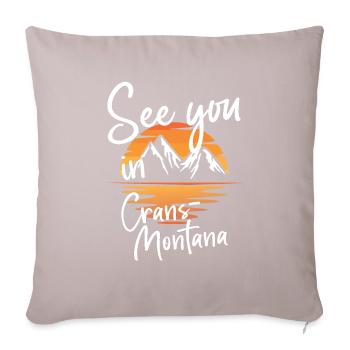 Crans-Montana Suisse randonnée et ski - Housse de coussin décorative 45 x 45 cm - taupe clair - Devant