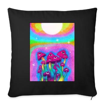 Kidcore Esthétique Weirdcore Mushroom Eyes Rétro - Housse de coussin décorative 45 x 45 cm - noir - Devant