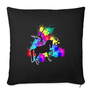 Vaulting Horses Colors Riding Riders - Sofa pillowcase 17,3'' x 17,3'' (45 x 45 cm) - black - Front