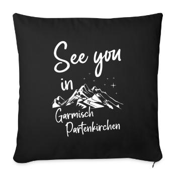Garmisch Partenkirchen Skiing Mountain Snowboarding - Sofa pillowcase 17,3'' x 17,3'' (45 x 45 cm) - black - Front