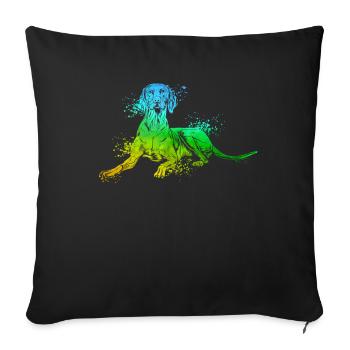 Colorful Magyar Vizsla - Sofa pillowcase 17,3'' x 17,3'' (45 x 45 cm) - black - Front