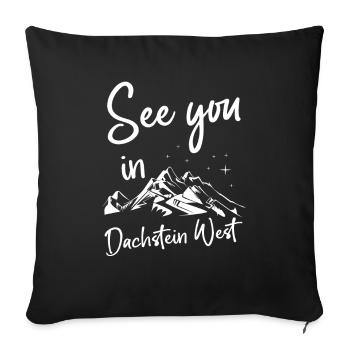 Dachstein West Ski Snowboarden Österreich - Sofakissenbezug 45 x 45 cm - Schwarz - Vorne