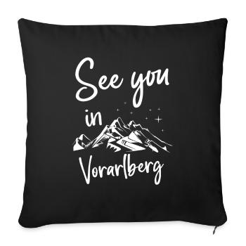 Vorarlberg Skiing Mountain Snowboarding Austria - Sofa pillowcase 17,3'' x 17,3'' (45 x 45 cm) - black - Front