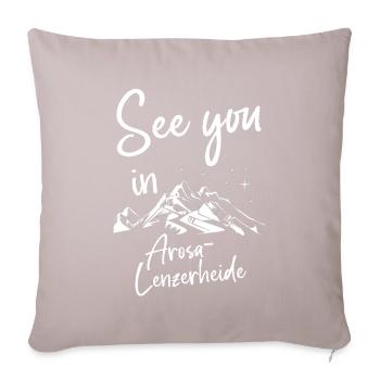 Arosa-Lenzerheide Suisse randonnée et ski - Housse de coussin décorative 45 x 45 cm - taupe clair - Devant