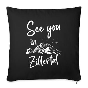Zillertal Ski Tyrol Snowboard Autriche - Housse de coussin décorative 45 x 45 cm - noir - Devant