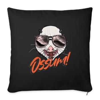 Ossum! Possum Opossum Pouch Rat - Sofa pillowcase 17,3'' x 17,3'' (45 x 45 cm) - black - Front