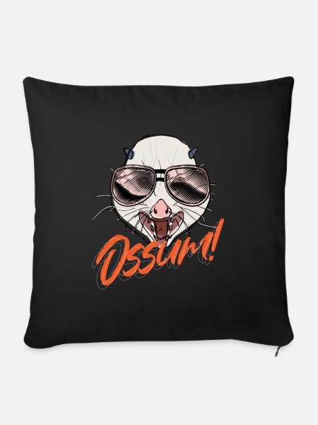 Ossum! Possum Opossum Beutelratte - Sofakissenbezug 45 x 45 cm - Schwarz