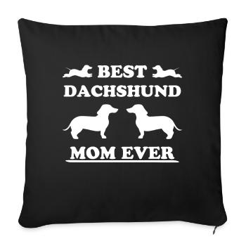 Dachshund Dog Funny Saying Rough-haired Dachshund Gift - Sofa pillowcase 17,3'' x 17,3'' (45 x 45 cm) - black - Front