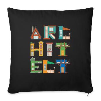 Architecte Architecte Architecture Bâtiment - Housse de coussin décorative 45 x 45 cm - noir - Devant