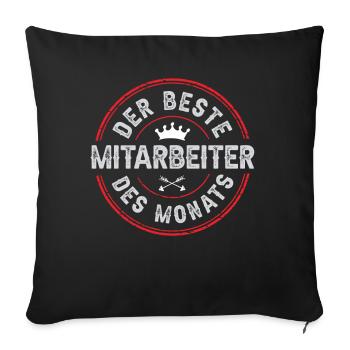 Mitarbeiter des Monats - Sofakissenbezug 45 x 45 cm - Schwarz - Vorne