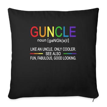 Guncle Definition Funny Beautiful Good Looking - Sofa pillowcase 17,3'' x 17,3'' (45 x 45 cm) - black - Front