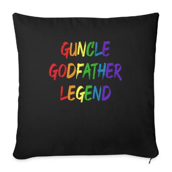 Guncle Godfather Legend Godfather Godfather Gay - Sofa pillowcase 17,3'' x 17,3'' (45 x 45 cm) - black - Front