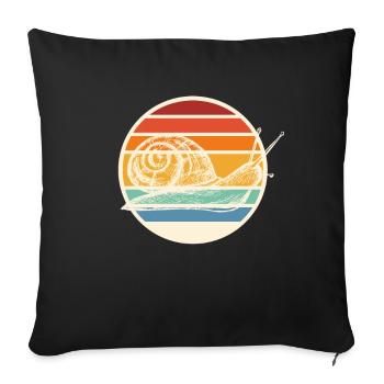 Coquille d’escargot Racing Escargot - Housse de coussin décorative 45 x 45 cm - noir - Devant