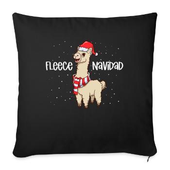 Christmas Lamb - Fleece Navidad - Sofa pillowcase 17,3'' x 17,3'' (45 x 45 cm) - black - Front